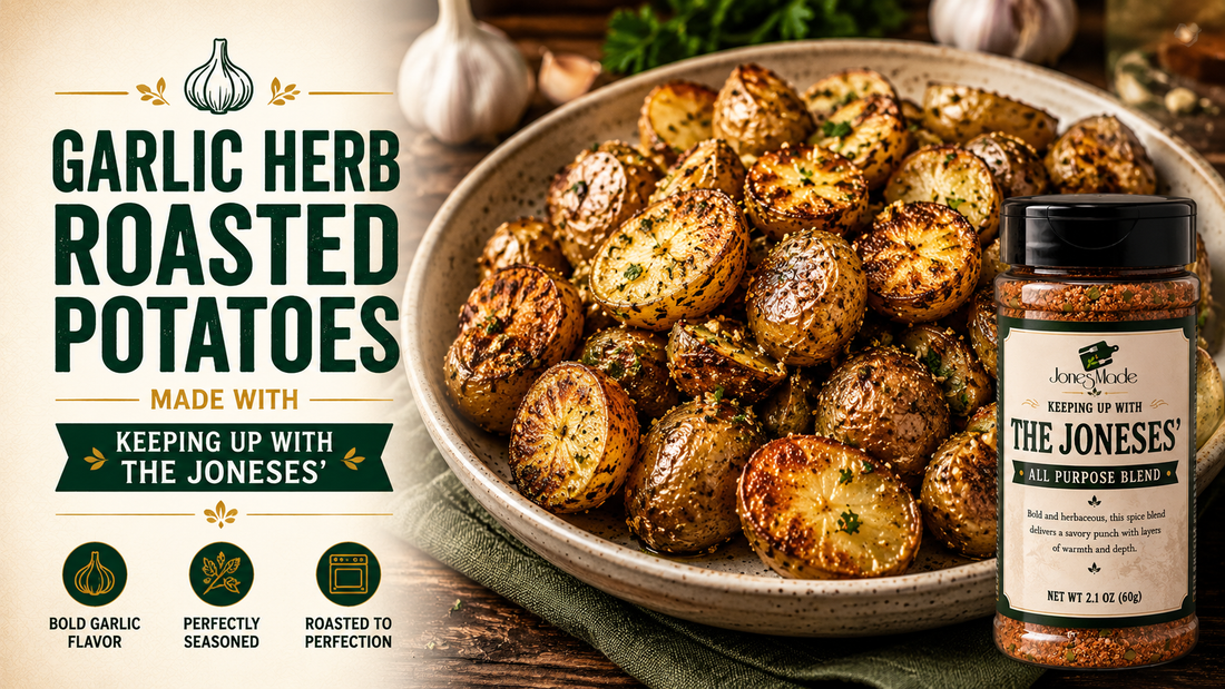 Garlic Herb Roasted Potatoes | JonesMade Spice Recipes