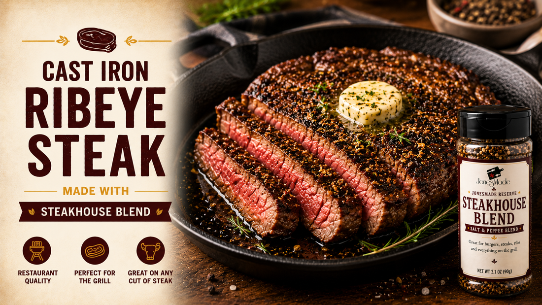 Cast Iron Ribeye Steak | JonesMade Reserve Steakhouse Blend