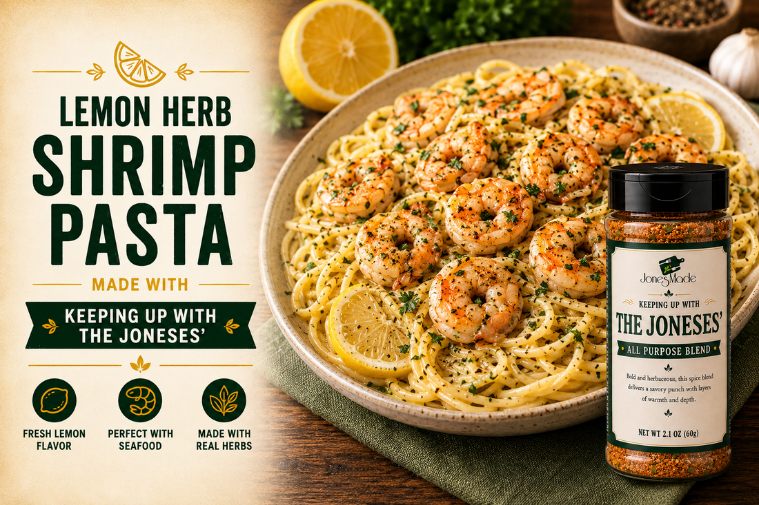 Lemon Herb Shrimp Pasta | JonesMade Spice Recipe